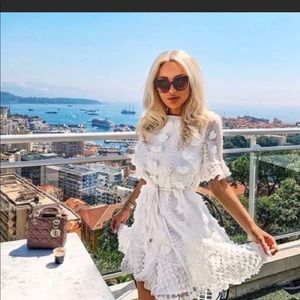 Embellished White Drawstring Waist Dress NWT